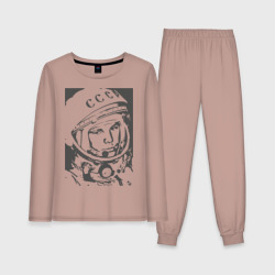 Женская пижама с лонгсливом хлопок Гагарин