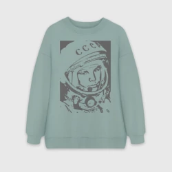 Женский свитшот oversize без начеса хлопок Гагарин