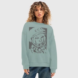 Женский свитшот oversize без начеса хлопок Гагарин - фото 2