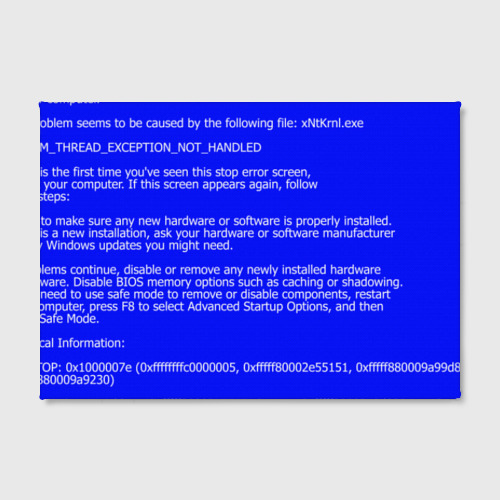 Холст прямоугольный Синий экран смерти, цвет 3D печать - фото 2