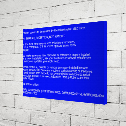 Холст прямоугольный Синий экран смерти, цвет 3D печать - фото 3