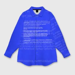 Женская рубашка oversize 3D Синий экран смерти