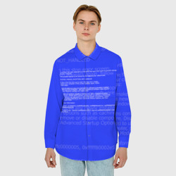 Мужская рубашка oversize 3D Синий экран смерти - фото 2