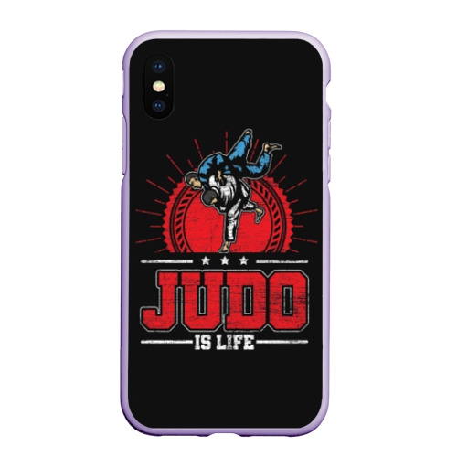 Чехол для iPhone XS Max матовый Judo is life, цвет светло-сиреневый