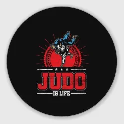 Круглый коврик для мышки Judo is life