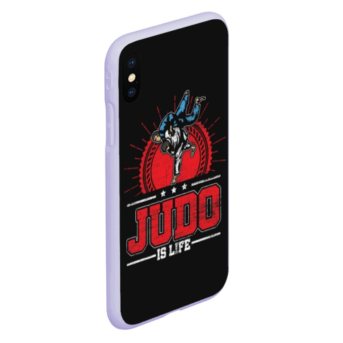 Чехол для iPhone XS Max матовый Judo is life, цвет светло-сиреневый - фото 3