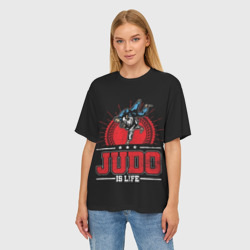 Женская футболка oversize 3D Judo is life - фото 2