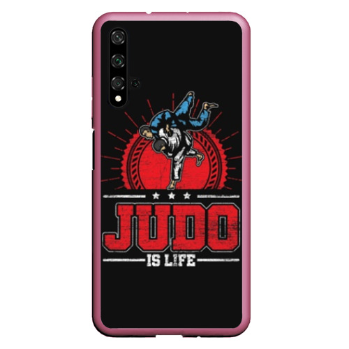 Чехол для Honor 20 Judo is life, цвет малиновый