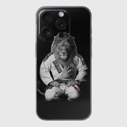 Чехол для iPhone 15 Pro силиконовый с защитой камеры Judo lion