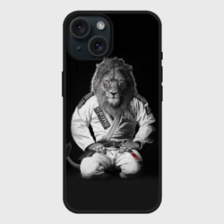 Чехол силиконовый для Apple iPhone 15 матовый Judo lion