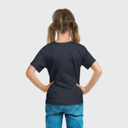 Детская футболка 3D с принтом PANDA, вид сзади #2