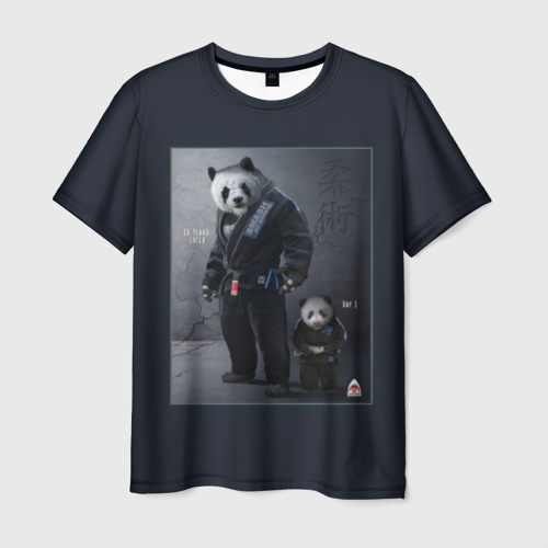 Мужская футболка с принтом Panda, вид спереди №1