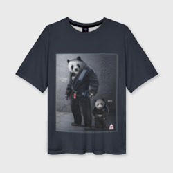 Женская футболка oversize 3D Panda