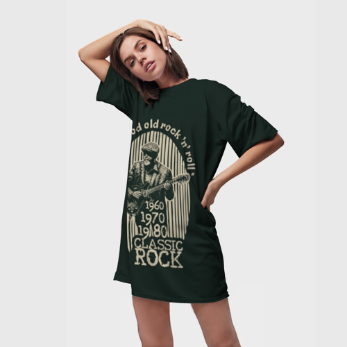 Платье-футболка 3D Старый рок-н-ролл, цвет 3D печать - фото 3