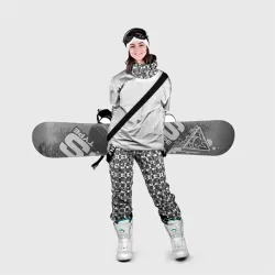 Накидка на куртку 3D Ремень безопасности - черная полоса прикол на белом - фото 2