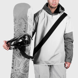 Накидка на куртку 3D Ремень безопасности - черная полоса прикол на белом