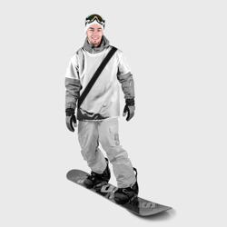 Накидка на куртку 3D Ремень безопасности - черная полоса прикол на белом - фото 2