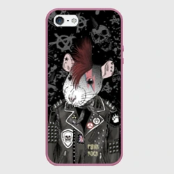 Чехол для iPhone 5/5S матовый Крыса в косухе