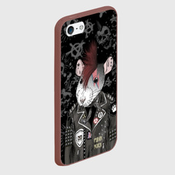 Чехол для iPhone 5/5S матовый Крыса в косухе - фото 2
