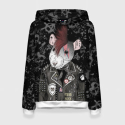 Женская толстовка 3D Крыса в косухе