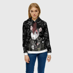 Женская толстовка 3D Крыса в косухе - фото 2