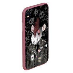 Чехол для iPhone XS Max матовый Крыса в косухе - фото 2