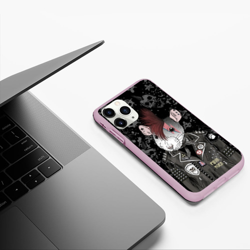 Чехол для iPhone 11 Pro матовый Крыса в косухе, цвет розовый - фото 5