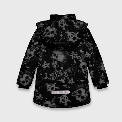 Зимняя куртка для девочек 3D Крыса в косухе, цвет черный - фото 2