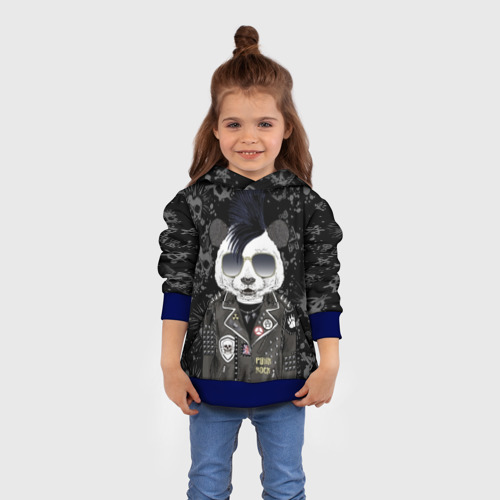 Детская толстовка 3D Панда в косухе, цвет синий - фото 4