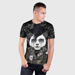 Мужская футболка 3D Slim Панда в косухе - фото 2