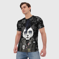 Мужская футболка 3D Панда в косухе - фото 2