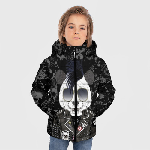 Зимняя куртка для мальчиков 3D Панда в косухе, цвет красный - фото 3
