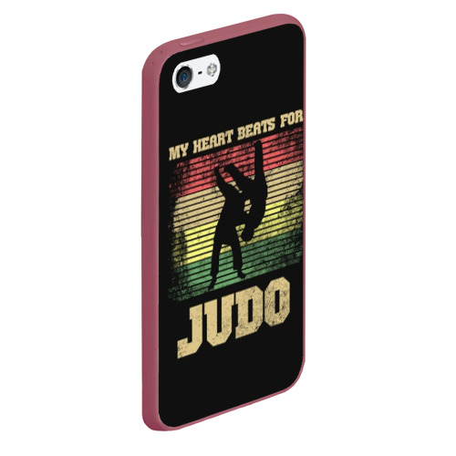 Чехол для iPhone 5/5S матовый Judo, цвет малиновый - фото 3