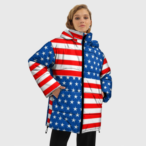 Женская зимняя куртка Oversize США, цвет черный - фото 3