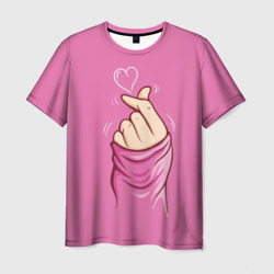 Знак любви - розовое сердце – Мужская футболка 3D с принтом купить со скидкой в -26%
