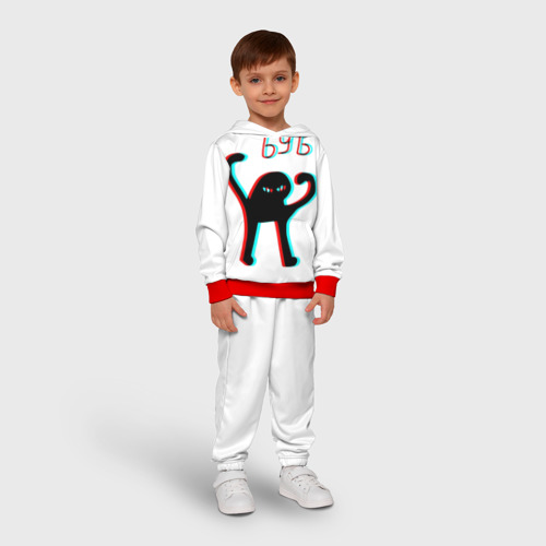 Детский костюм с толстовкой 3D ЪУЪ glitch, цвет красный - фото 3