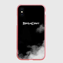 Чехол для iPhone XS Max матовый Логотип Черного Клевера в дымке