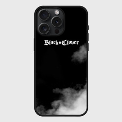 Чехол силиконовый для Apple iPhone 15 Pro Мax матовый Логотип Черного Клевера в дымке