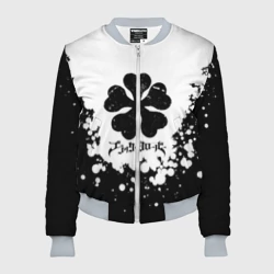 Женский бомбер 3D Логотип Черный Клевер точечный фон