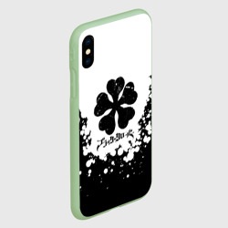 Чехол для iPhone XS Max матовый Логотип Черный Клевер точечный фон - фото 2