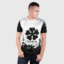 Мужская футболка 3D Slim Логотип Черный Клевер точечный фон - фото 2