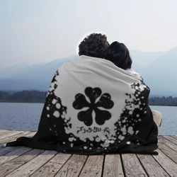 Плед 3D Логотип Черный Клевер точечный фон - фото 2