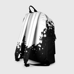 Рюкзак с принтом Логотип Черный Клевер точечный фон для любого человека, вид сзади №1. Цвет основы: белый