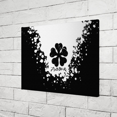 Холст прямоугольный Логотип Черный Клевер точечный фон, цвет 3D печать - фото 3