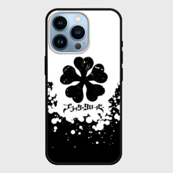 Чехол для iPhone 14 Pro Логотип Черный Клевер точечный фон