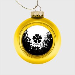Ёлочный шар стеклянный/пластиковый Логотип Черный Клевер точечный фон