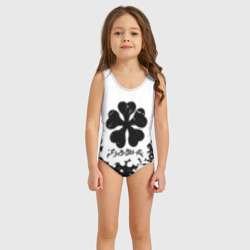 Детский купальник 3D Логотип Черный Клевер точечный фон
