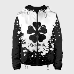 Женская куртка 3D Логотип Черный Клевер точечный фон