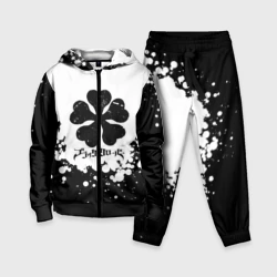 Детский костюм 3D Логотип Черный Клевер точечный фон