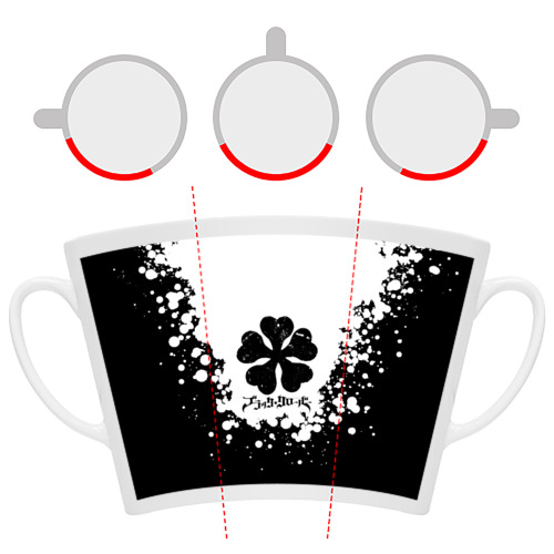 Кружка Латте Логотип Черный Клевер точечный фон - фото 6